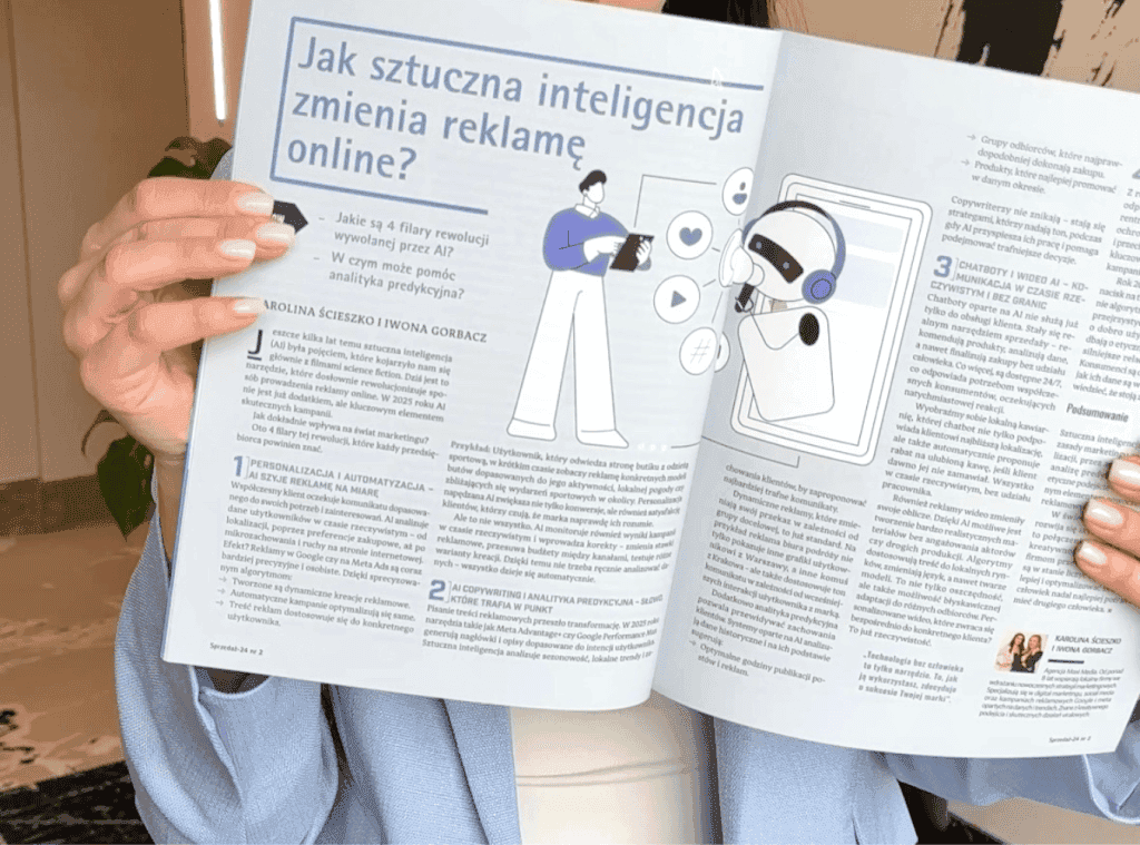 Ilustracja artykułu o sztucznej inteligencji w reklamie, magazyn Sprzedaż24
